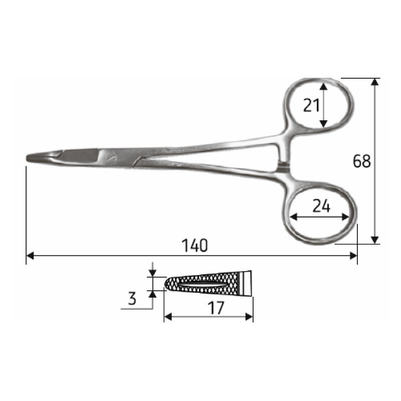 Голкотримач комбінований з ножицями Olsen-Hegar, 14 cм, J-24-045, Surgicon